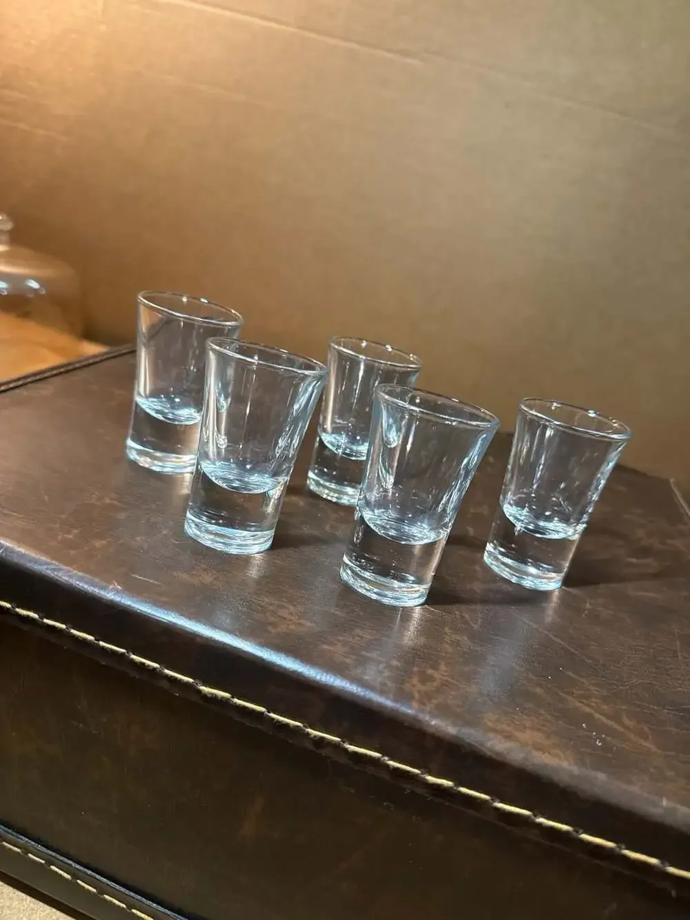 Bormioli Rocco Ypsilon Shot Glasses Set of 5 Clear Glass Heavy Bottom 2 oz